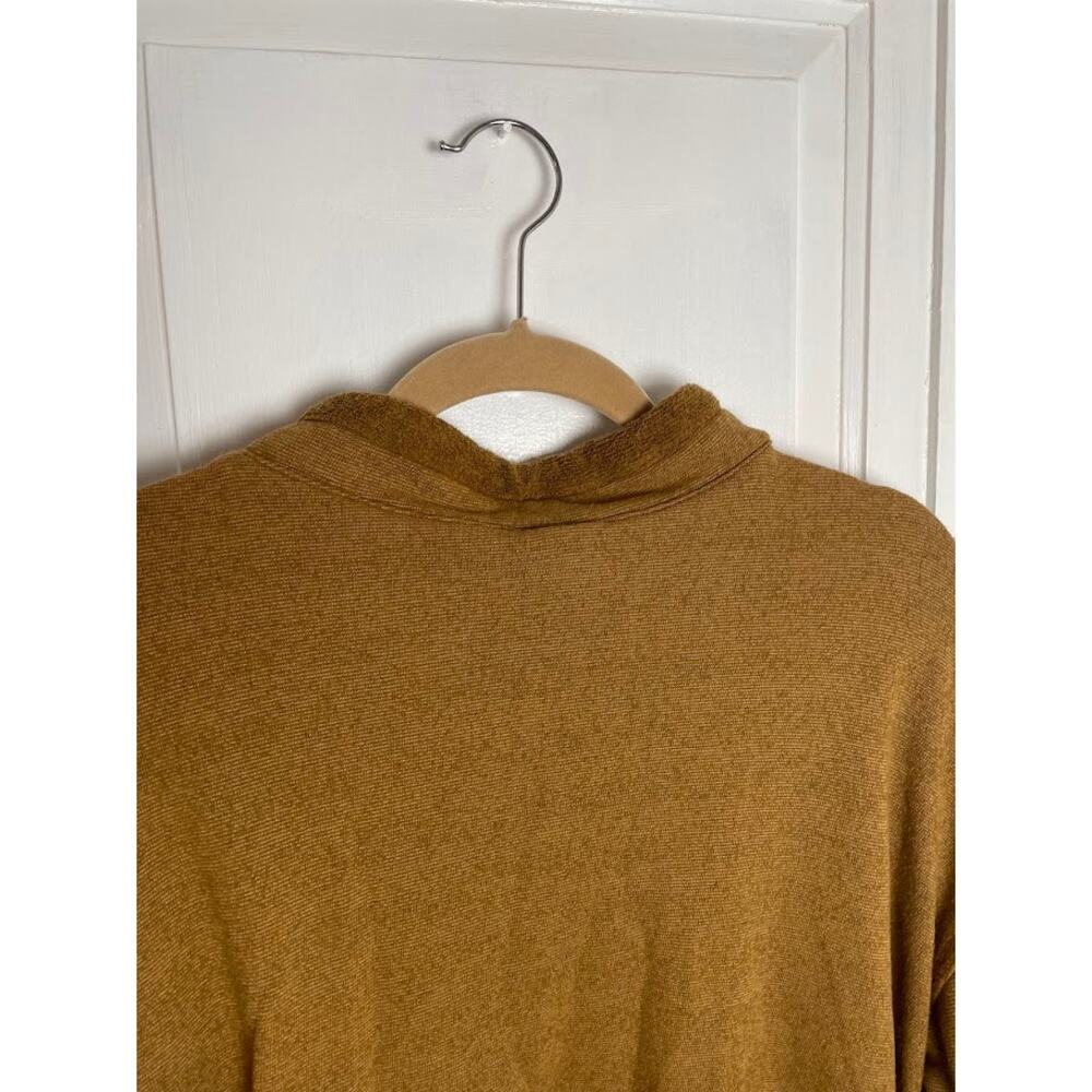 Womens Brown 1/4 Zip Pullover Patchwork Oversized… - image 7